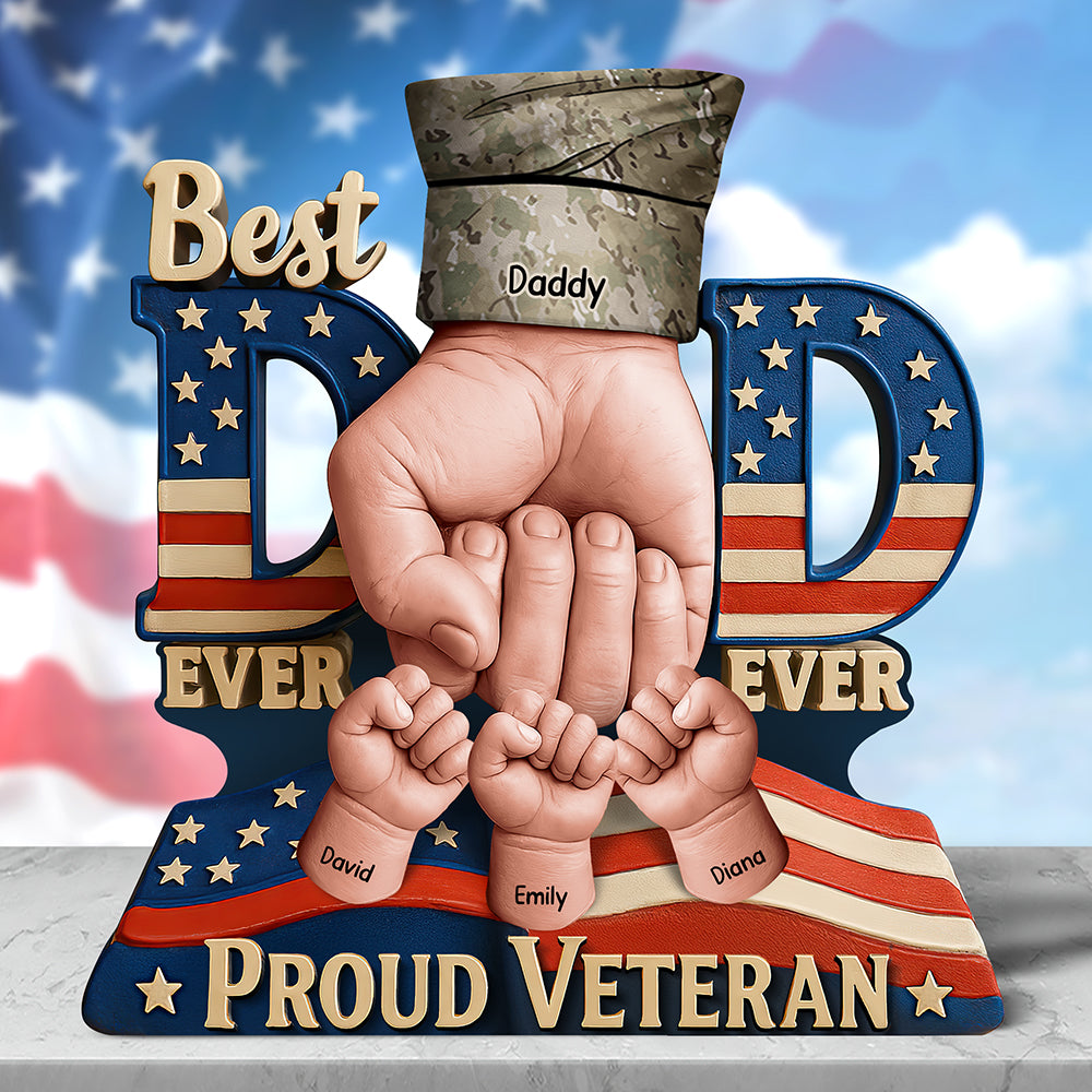 Proud Veteran Dad Acrylic Plaque - Personalized Gifts For Father 04Huqn080525 - Image 2