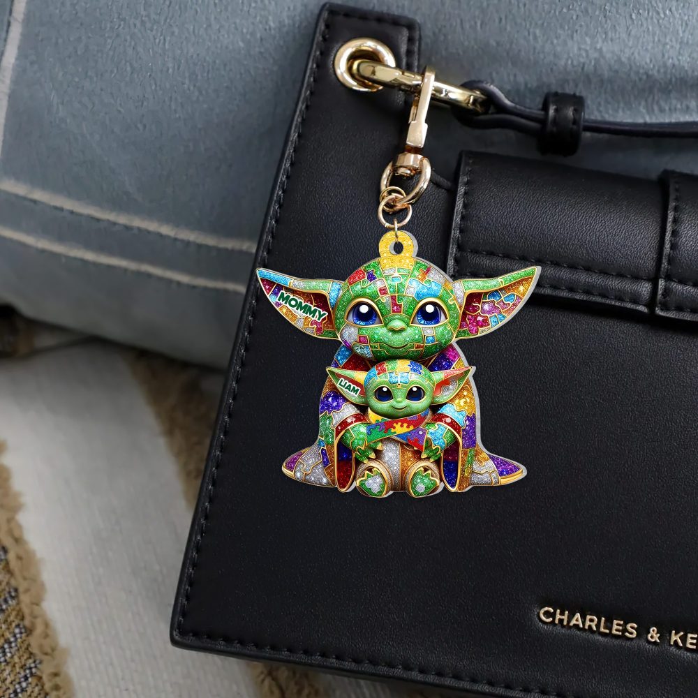 Personalized Gifts For Autism Awareness Mom Keychain Galaxy Character - Image 3