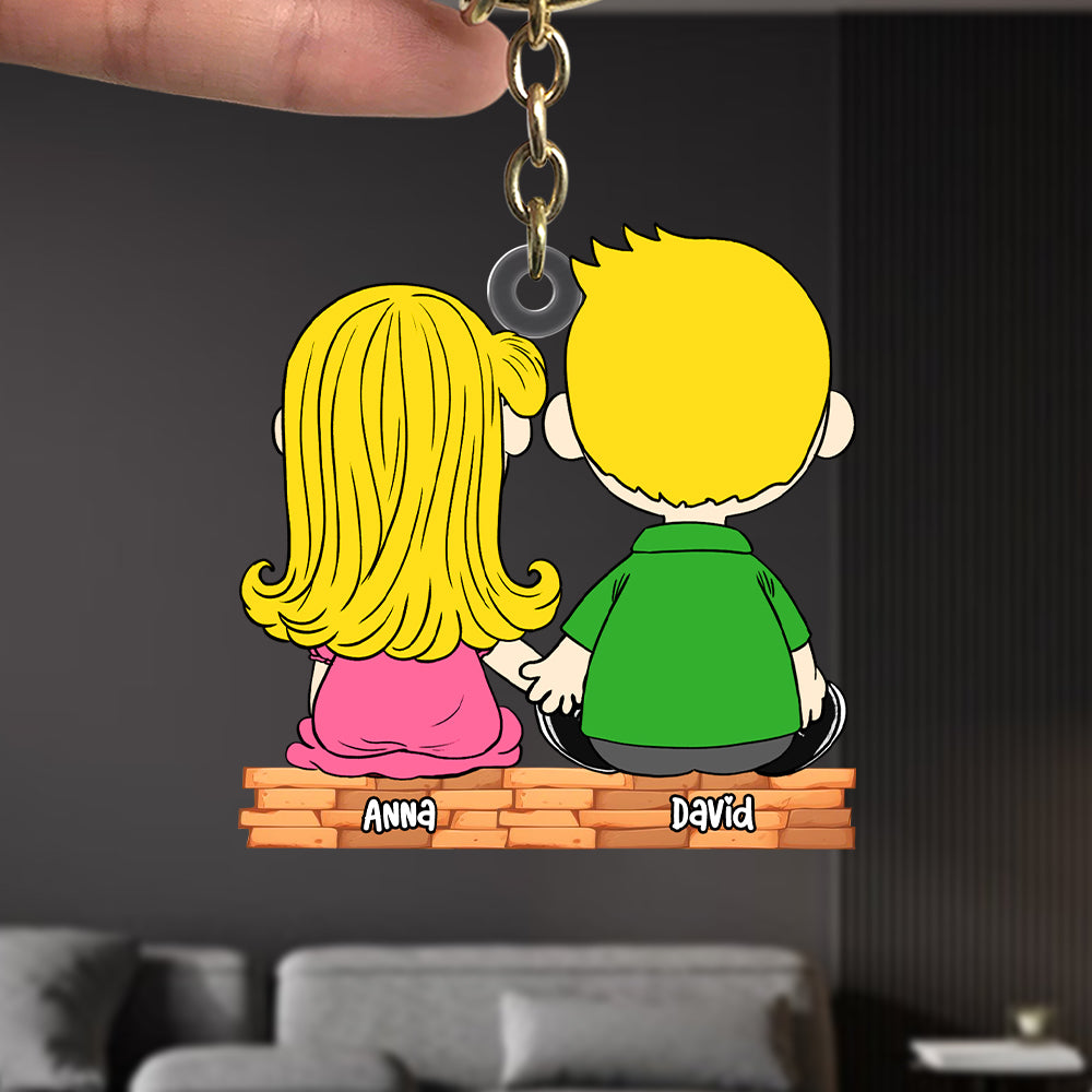 Side By Side Couple Keychain - Personalized Gifts For Couples - Image 2