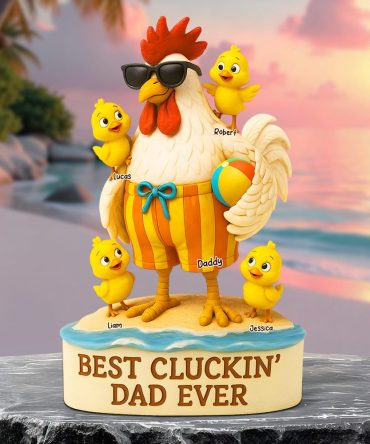 Rooster Dad Plaque - Personalized Gifts For Dad 03Qhpu140525