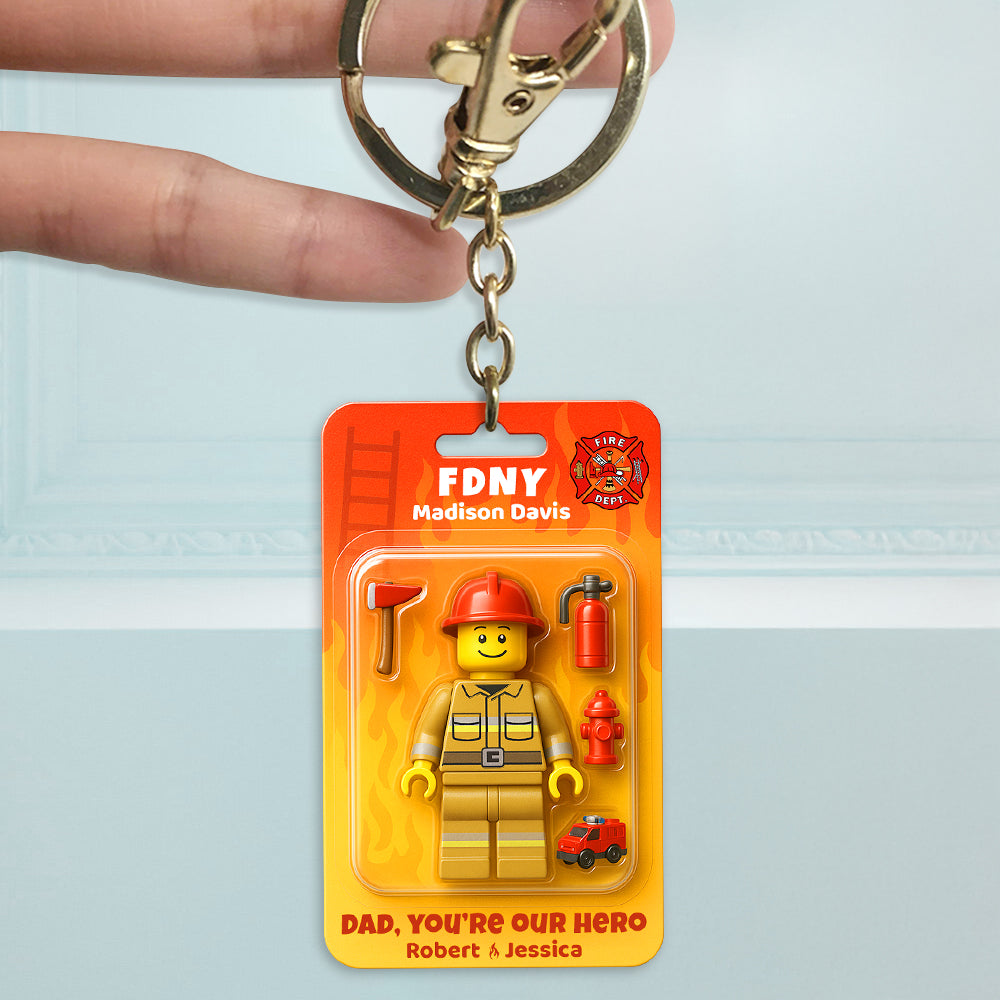 Firefighter Dad Keychain Personalized Gifts For Dad 01Nadt250425