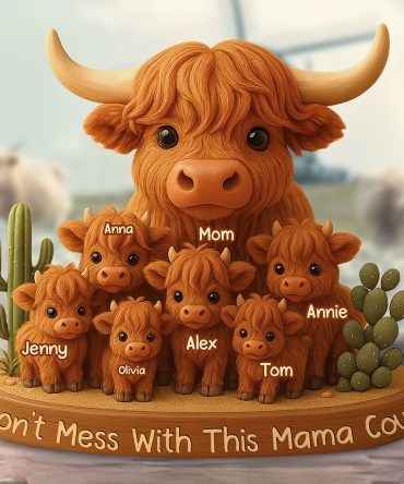 Highland Cow Mama Acrylic Plaque - Personalized Christmas Gifts For Mom 03Xqdt150425