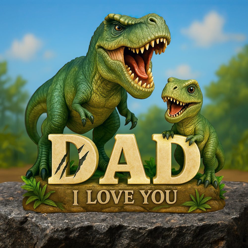 Dinosaur Dad Acrylic Plaque - Personalized Gifts For Father 02Hulu100525 - Image 2