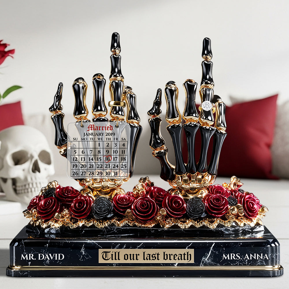 Skeleton Wedding Acrylic Plaque - Personalized Gifts For Couple 02Tgdt280625