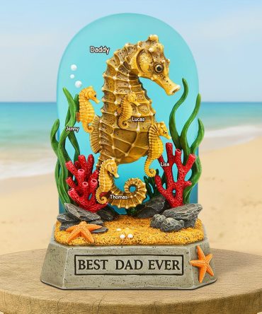 Seahorse Dad Plaque - Personalized Gifts For Dad 02Qhpu100525