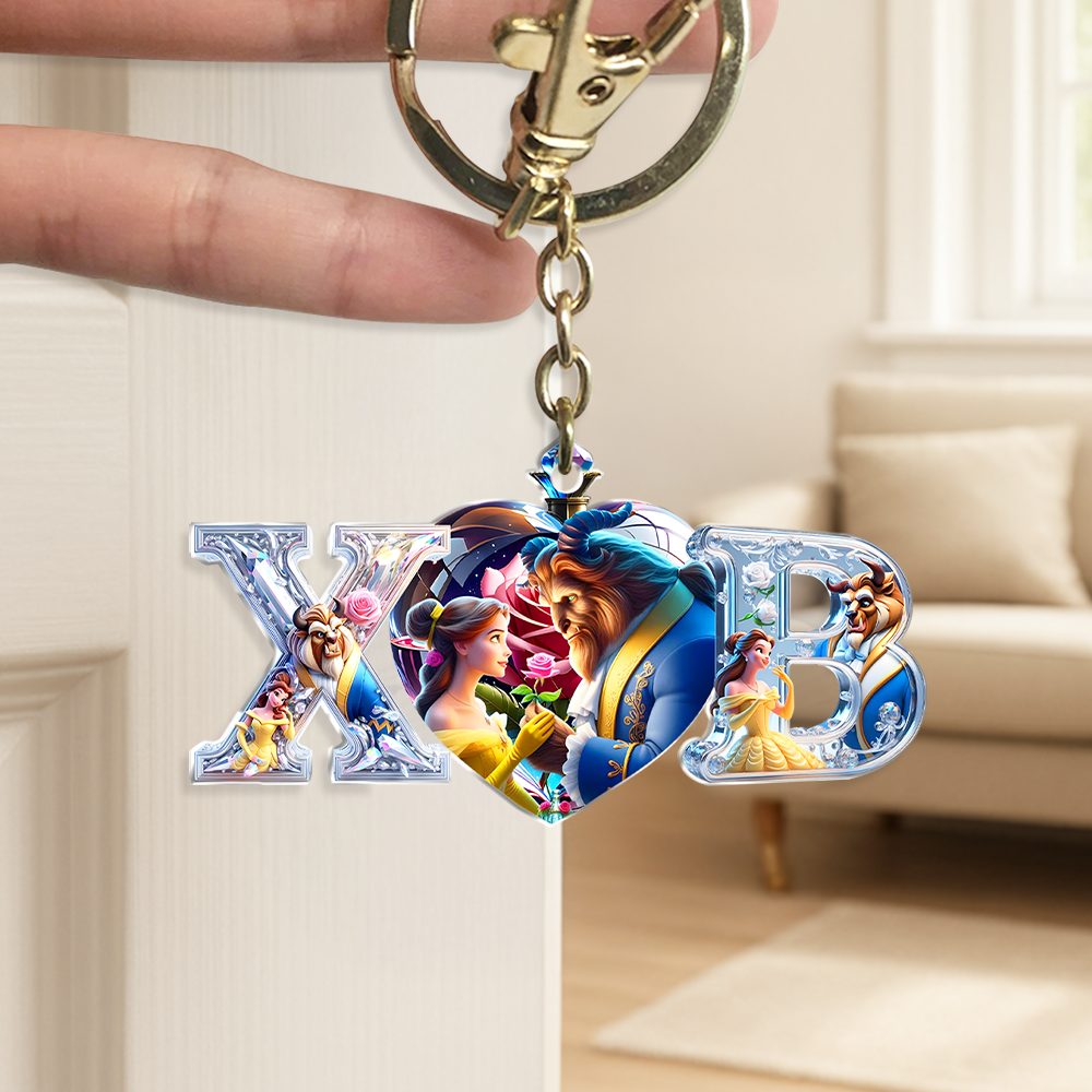 Couple Heart Keychain - Personalized Gifts For Couple 04Ohpu130625