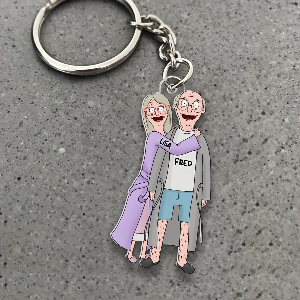Christmas Cartoon Style Couple Keychain - Personalized Gifts For Couple 03Qhhu241224Hg - Image 12