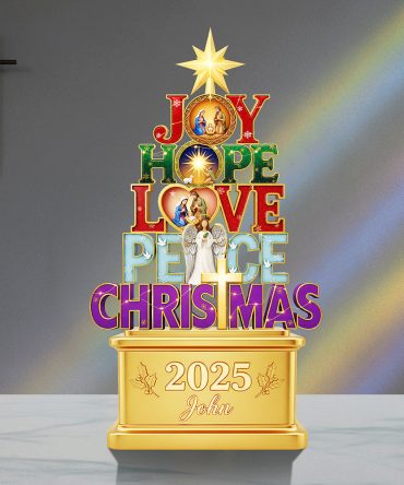 Joy Hope Love Peace Christmas Acrylic Plaque Personalized Gifts For Christians 01Hyta111025
