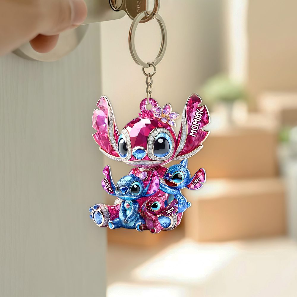 Sparkling Christmas Mom Keychain – Personalized Holiday Gifts For Mom 01Tgpu030425 - Image 2