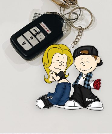 Personalized Gifts For Couple Keychain, Gangsta Love 03Qhpu030125Hg