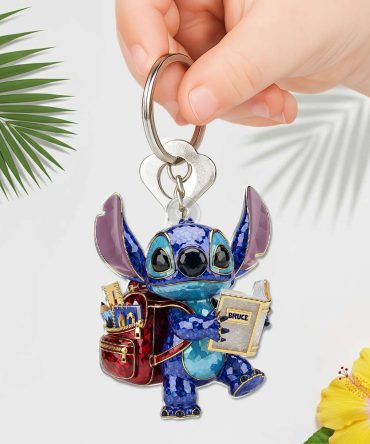 Cute Blue Monster Back To School Keychain - Personalized Gifts For Kids 06Ohlu140625