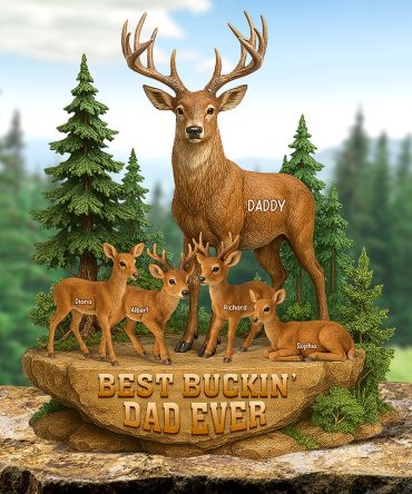 Festive Buck Family Plaque – Custom Christmas Gifts For Outdoor-Loving Dad 03Naqn150425