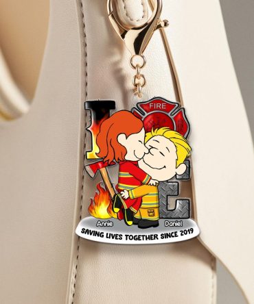 Personalized Gift For Firefighter Couple Acrylic Keychain 04Ohlu150125Hg