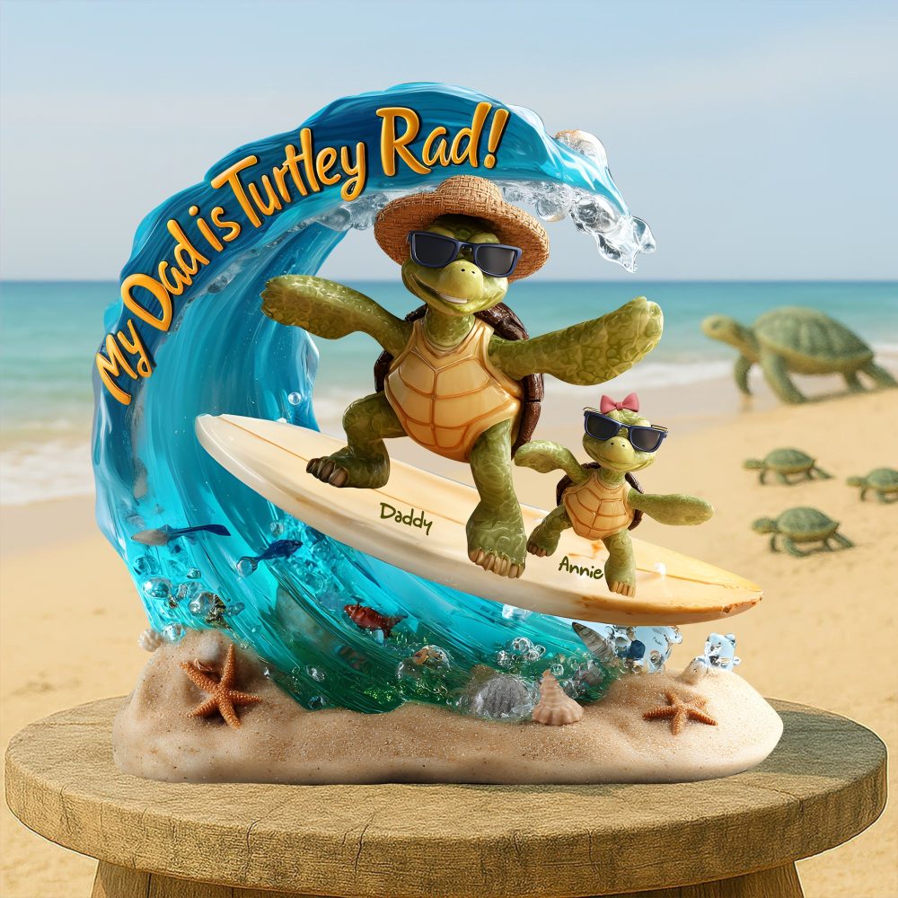 Turtle Dad Acrylic Plaque - Personalized Gifts For Father 04Tglu080525 - Image 2