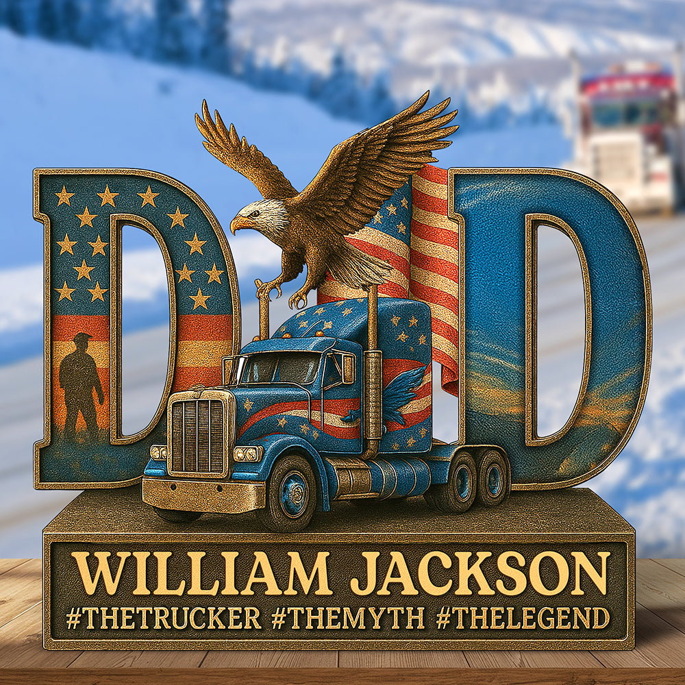 Trucker Dad Acrylic Plaque - Personalized Gifts For Dad Christmas Decor 06Qhqn090525