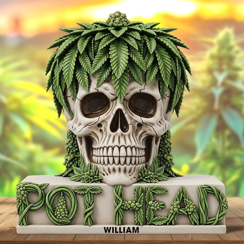 Pot Skull Head Acrylic Plaque Personalized Gifts For Smoker 05Naqn030625