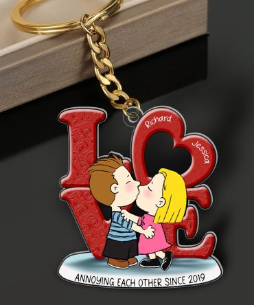 Personalized Gifts For Couple Keychain 04Ohqn070125Hg Couple Kissing