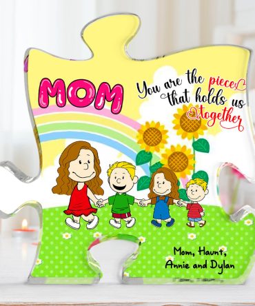Personalized Gifts For Mom Shaped Acrylic Plaque Mom & Little Ones Holding Hand 02Xqlu200125Hh