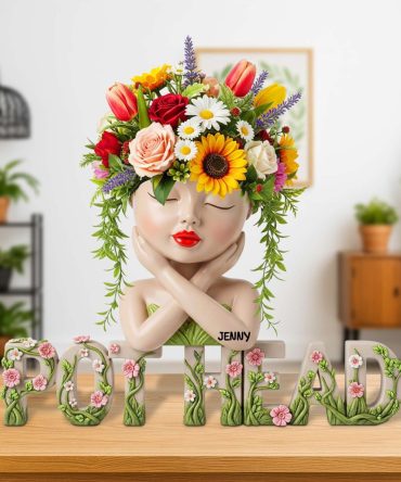 Pot Head Girl Acrylic Plaque - Personalized Gifts For Gardening Girl 03Natn030625