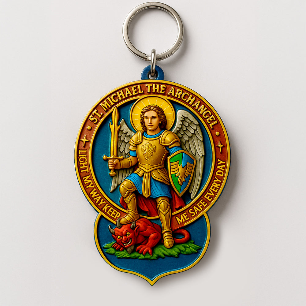 Sacred Warrior St. Michael The Archangel Keychain 06Hudt290525