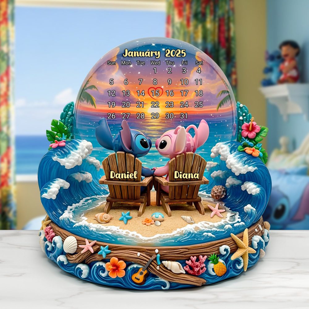 Cartoon Beach Couple Acrylic Plaque Personalized Gifts 02Tolu260625