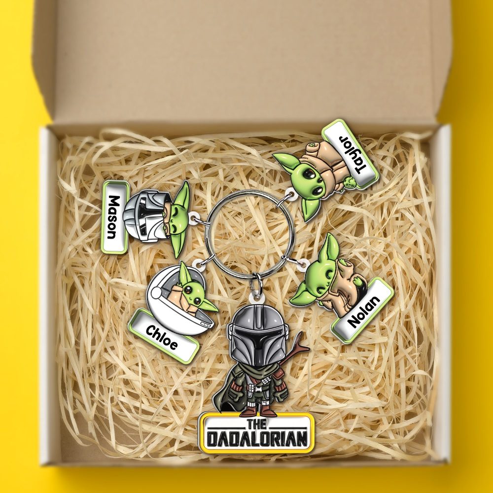 Personalized Gifts For Dadalorian Keychain With Baby Charms 01Huhu230524 - Image 2