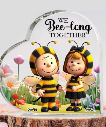 Personalized Gifts For Couple Heart Plaque Cartoon Bee Couple 05Tgdt071224