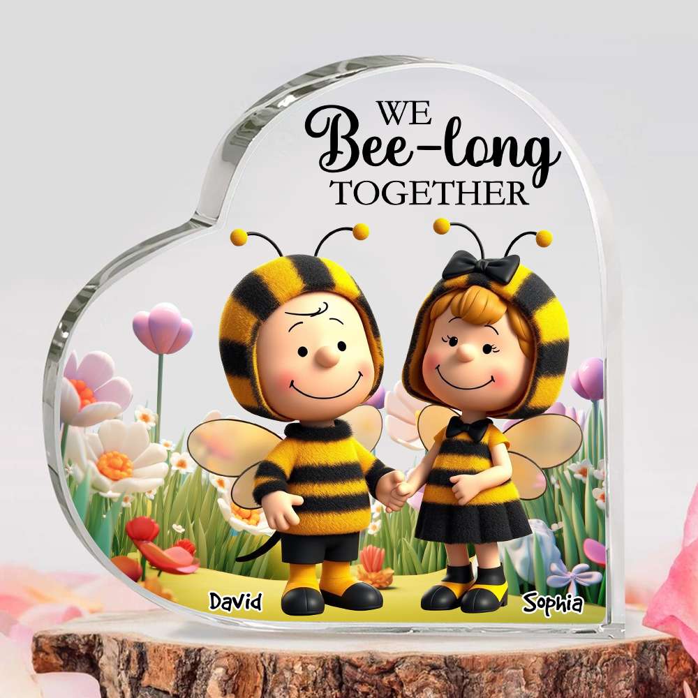 Personalized Gifts For Couple Heart Plaque Cartoon Bee Couple 05Tgdt071224