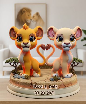 Lion Couple Acrylic Plaque - Personalized Gifts For Couple 04Topu190625