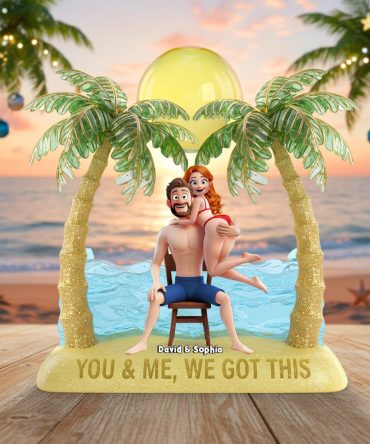 Seaside Romance Couple Acrylic Plaque - Personalized Gifts For Couples 04Ohlu111125