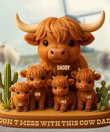 Highland Cow Dad Acrylic Plaque Personalized Gifts For Dad 04Xqdt010525