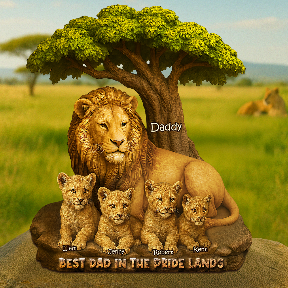 Lion Dad In The Pride Lands Plaque - Personalized Gift For Father 04Xqpu230425 - Image 4