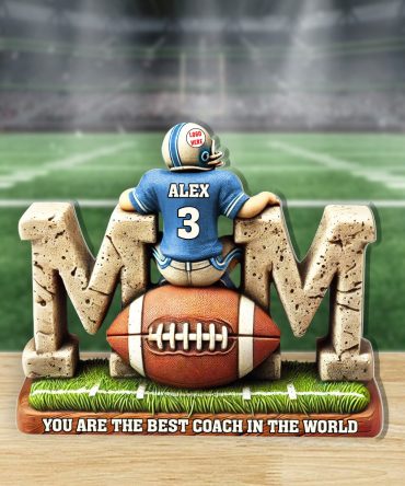 American Football Mom Plaque - Personalized Gifts For Mother 02Tgmh220325