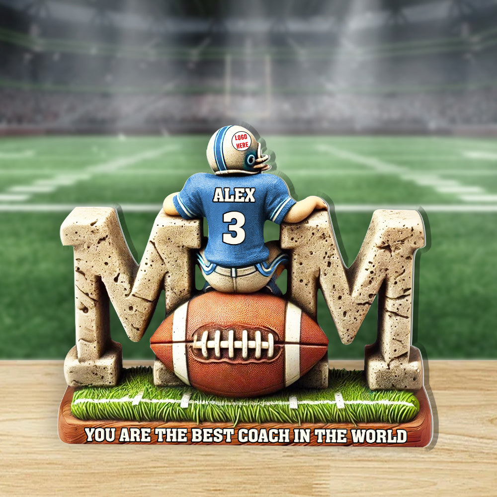 American Football Mom Plaque - Personalized Gifts For Mother 02Tgmh220325