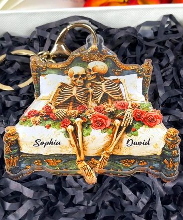 Personalized Gifts For Couple Keychain 06Ohtn241224 Funny Skull Couple