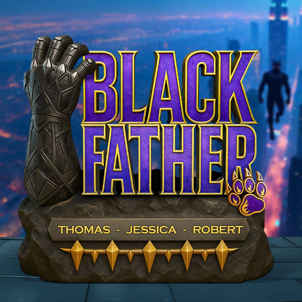 Black Father Plaque - Personalized Gifts For Dad 01Hupu080525 - Image 2