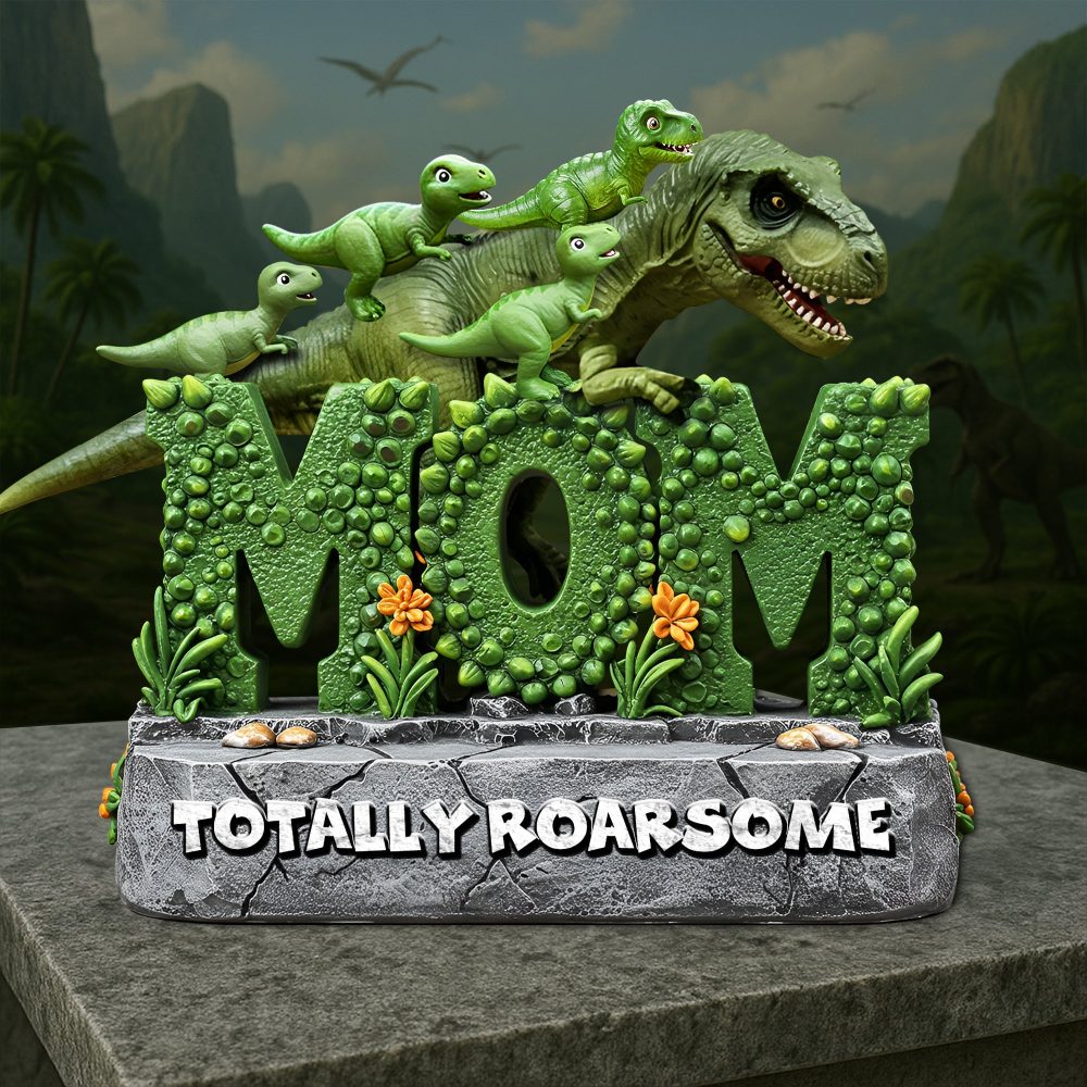 Dinosaur Mom Acrylic Plaque - Personalized Gifts For Mother 03Qhlu220425