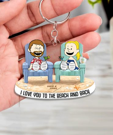 Personalized Gifts For Beach Couple Keychain 03Ohtn090125Pa I Love You To The Beach And Back