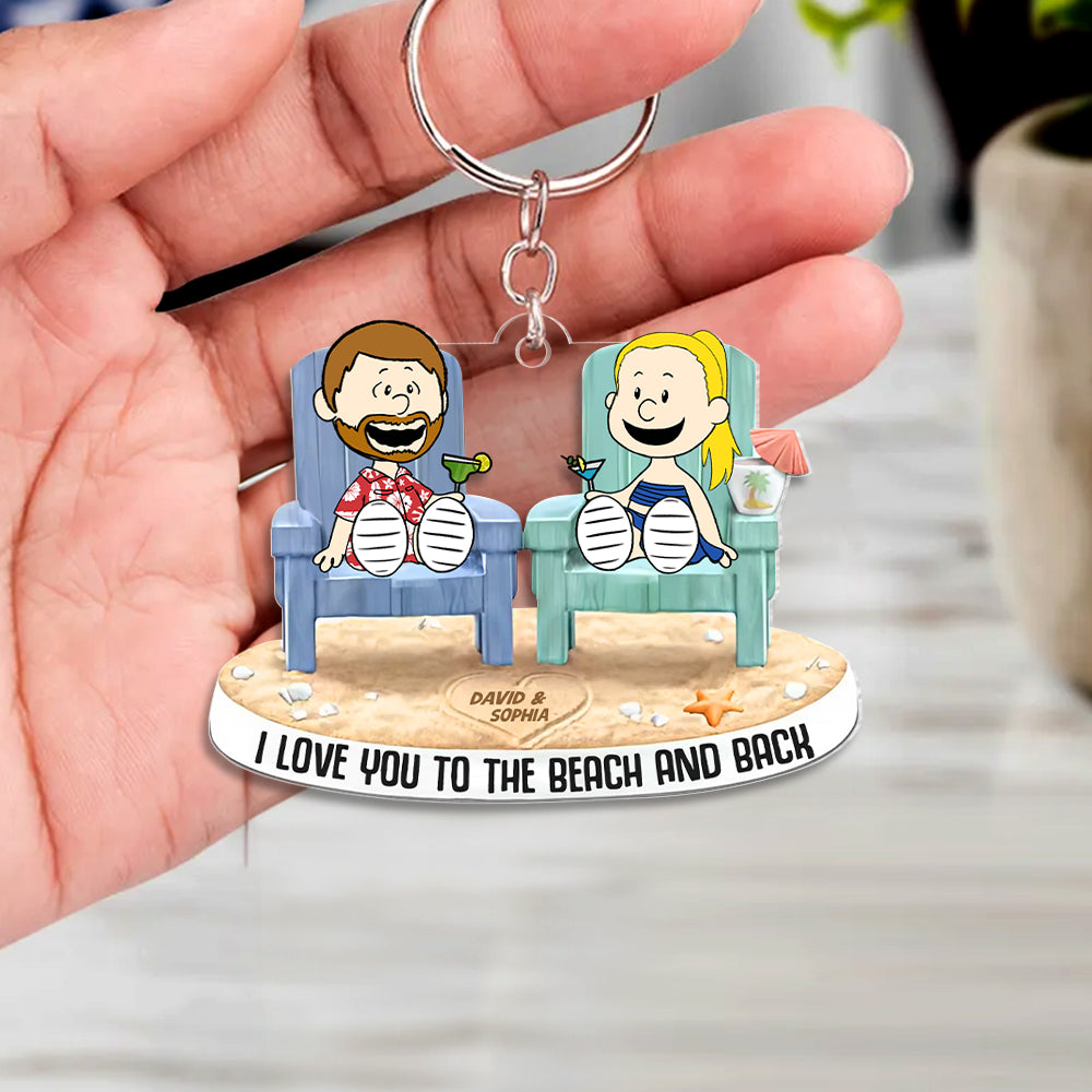 Personalized Gifts For Beach Couple Keychain 03Ohtn090125Pa I Love You To The Beach And Back