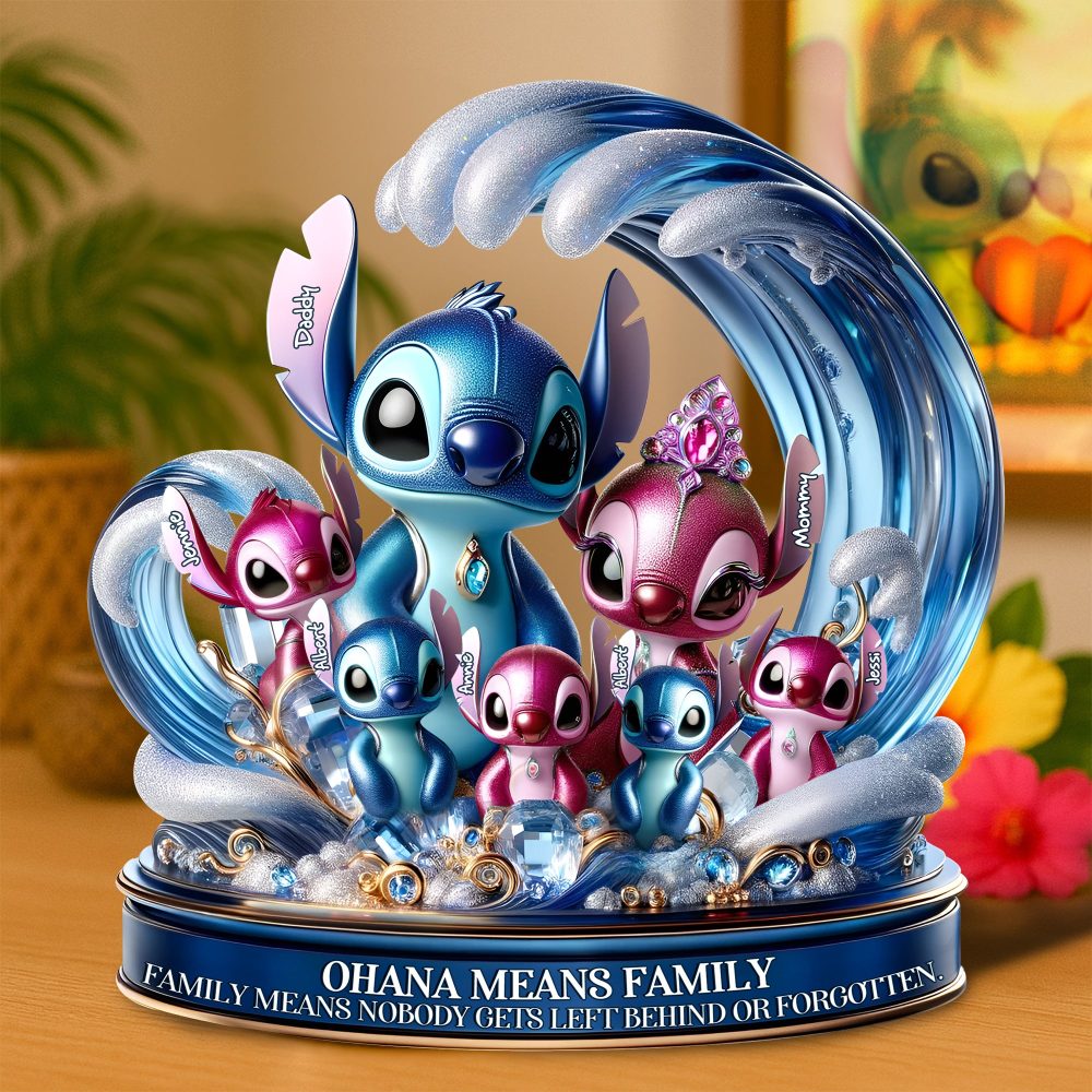 Blue Aliens Family Plaque - Custom Christmas Gifts For Family 01Tglu110425 - Image 2