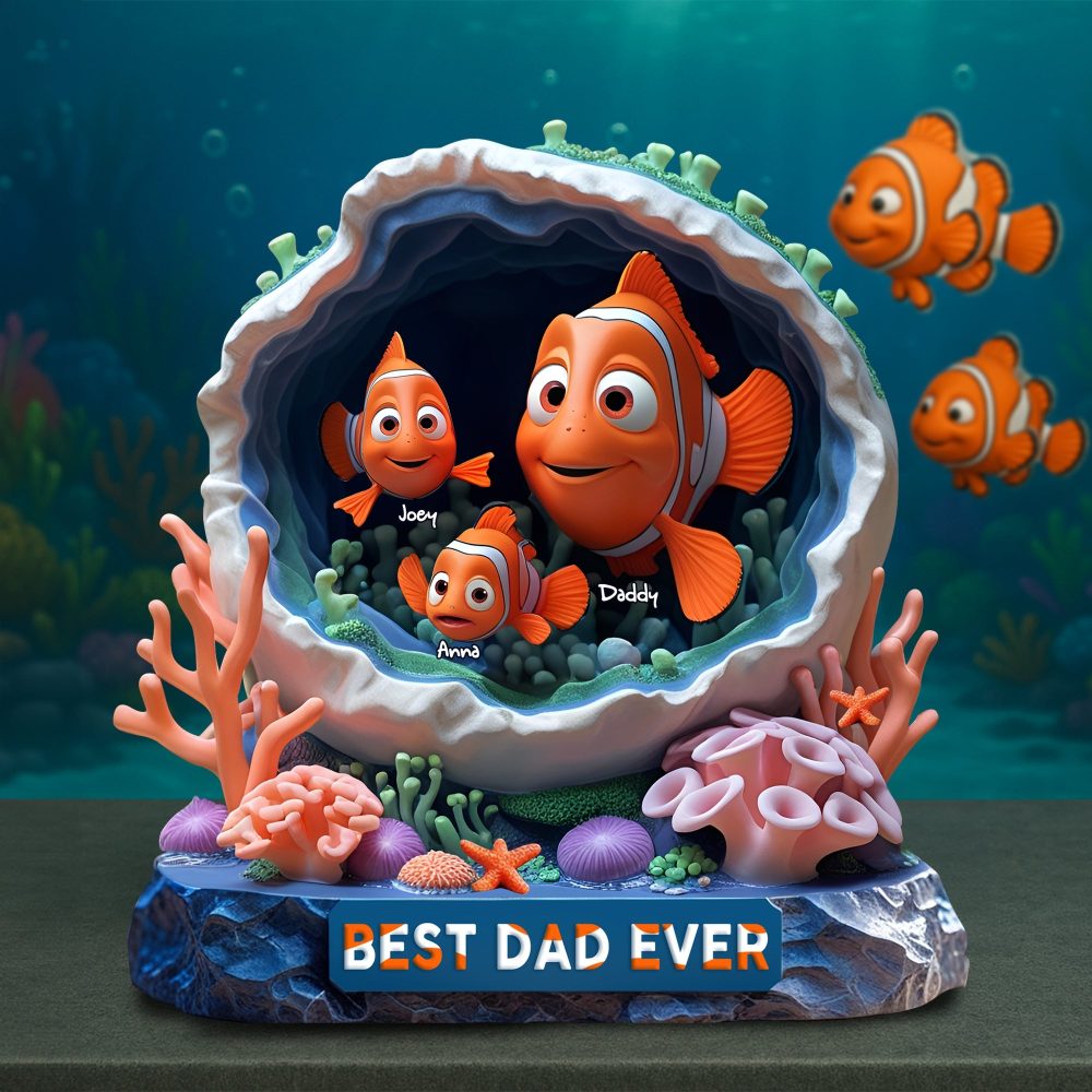 Personalized Gifts For Dad Acrylic Plaque, Best Clownfish Dad - Image 2