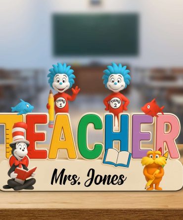 Teacher Book Character Acrylic Plaque - Personalized Christmas Gifts For Teacher 04Natn070525