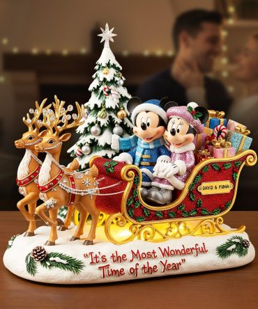 Couple Reindeer Sleigh Acrylic Plaque - Personalized Gifts For Couple Christmas Plaque 08Pglu281025