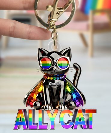 Ally Cat Keychain Personalized Gifts For Lgbt+ Pride 08Tgdt280525