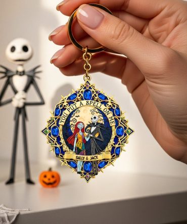 Gothic Skeleton Couple Keychain - Personalized Gifts For Couple 02Hulu300825