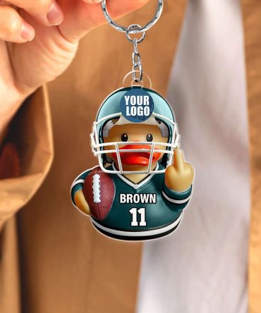 Personalized Gifts For Football Lover Keychain Rubber Duck Football Fans 05Hudt101224