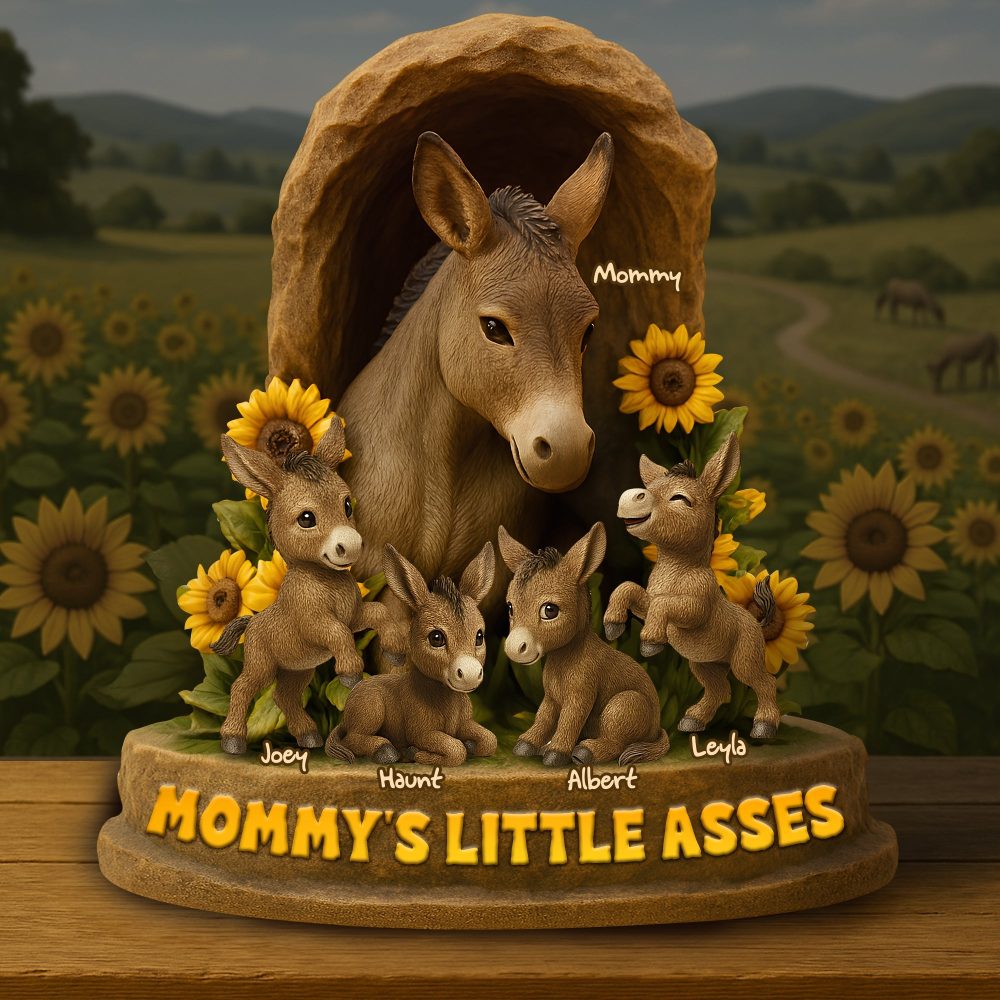 Personalized Gift For Mom Donkey Acrylic Plaque- Mama & Her Little Asses 04Nalu140425 - Image 2