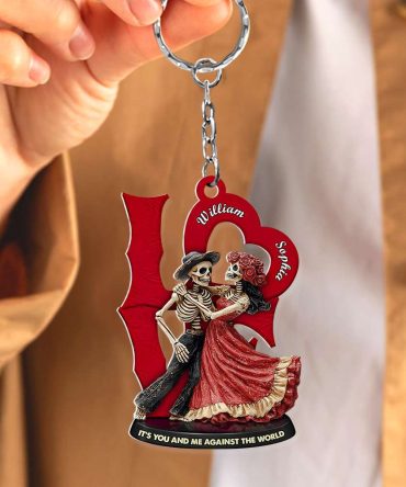Personalized Gifts For Skull Couple Keychain 02Ohdt070125