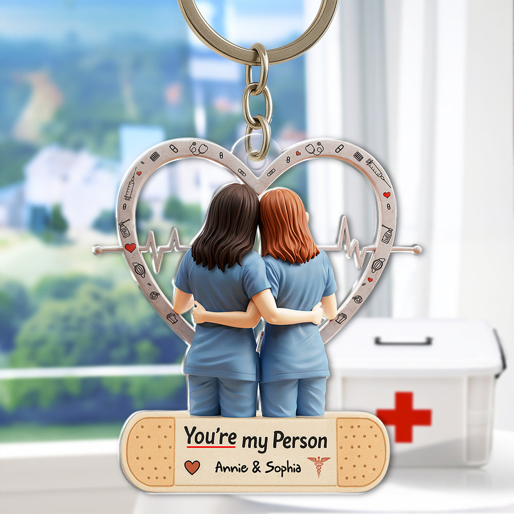Nurse Besties Acrylic Keychain - Personalized Gifts For Best Colleague 02Qhlu290525 - Image 2