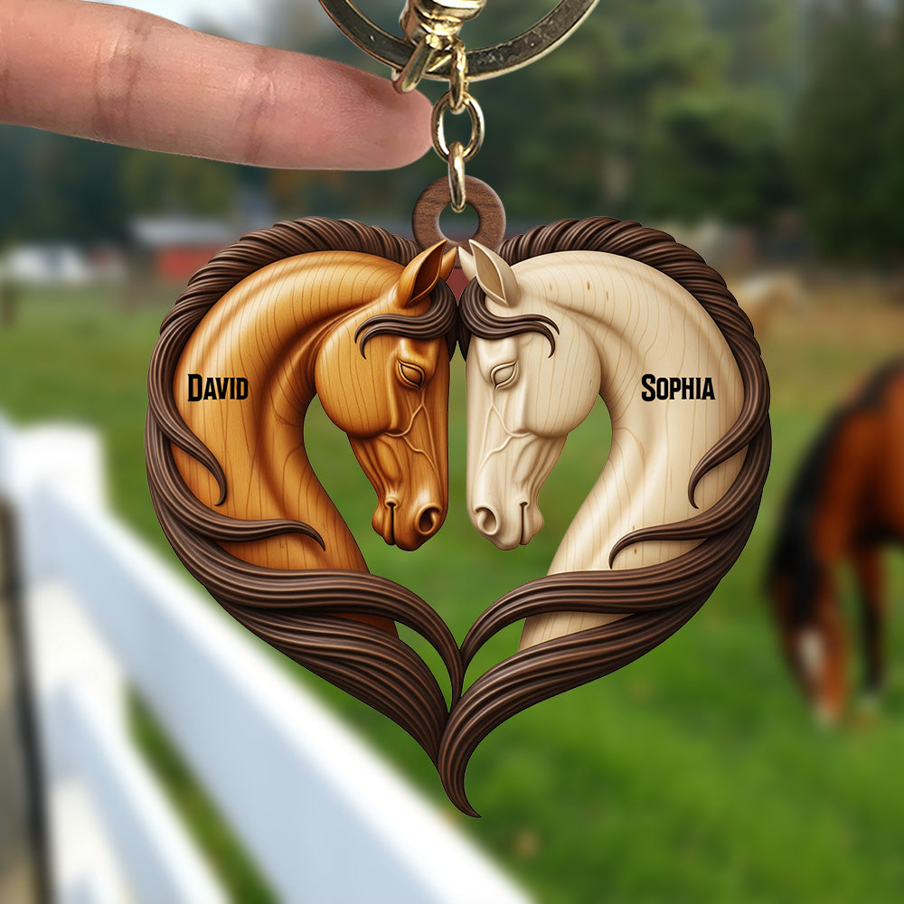 Horse Couple Keychain - Personalized Gifts For Couple 06Natn140625 - Image 4